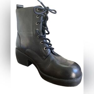 Women's Bernardo X Anthropologie Black Combat Boots Size 7.5